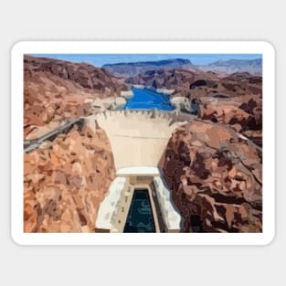 Hoover Dam Abstract Painting Sticker